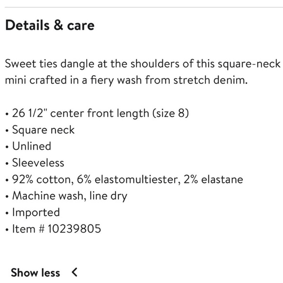 Alice + Olivia Maryann Denim Tie Shoulder Mini Dress Size 10 - Picture 8 of 9